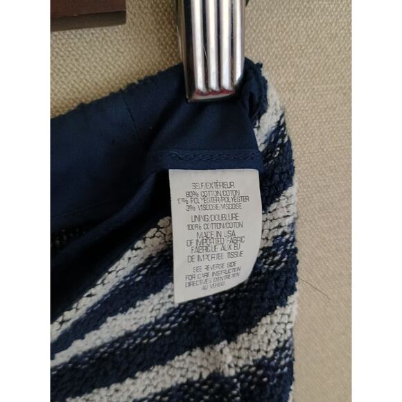 Theory Skirt Womens 4 Blue White Stripe Lyerly Guarda Boucle Flare Preppy Skirt - Picture 4 of 6